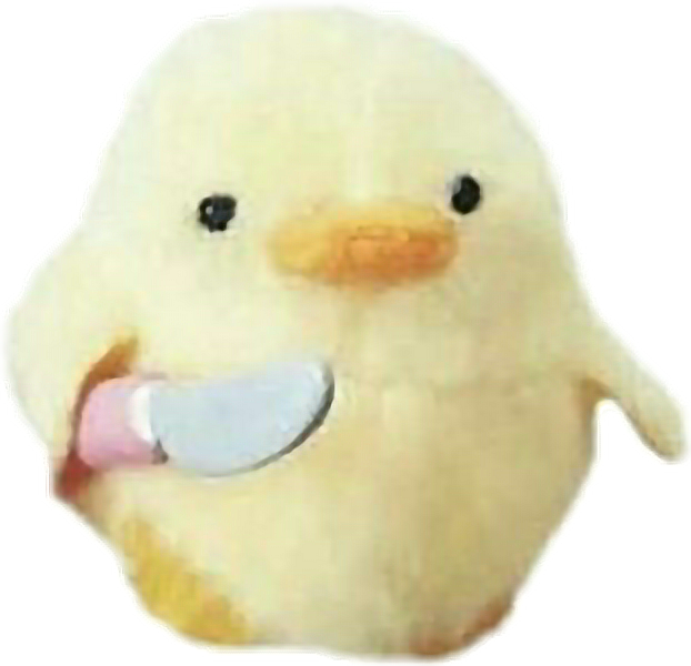 baby chick knife murder angry - Sticker by eljmuir97