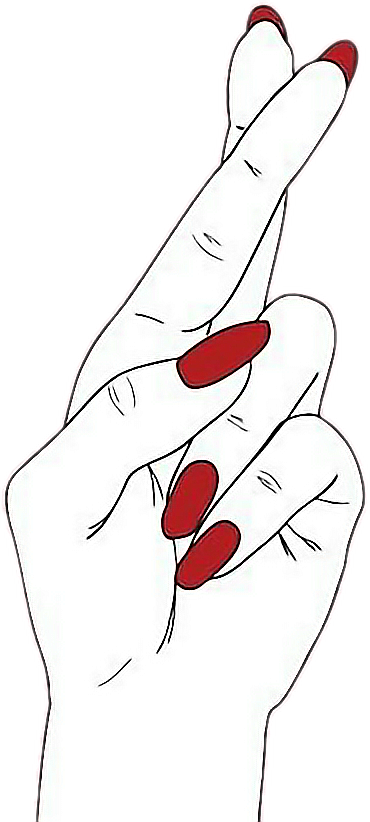 fingerscrossed hand drawing nails sticker by @priya_rose