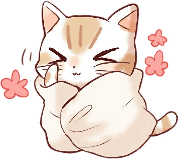cute adorable kawaii cat flowers sticker by @falvie_exe
