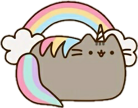 unicat caticorn animal rainbow cat sticker by @ayuussss