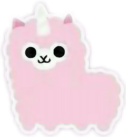 kawaii llama pink pinkllama sticker by @pinkieblu9