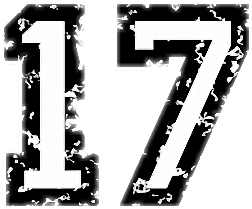 Blackandwhite Numbers 17 Number17 Sticker By valeantwoord9