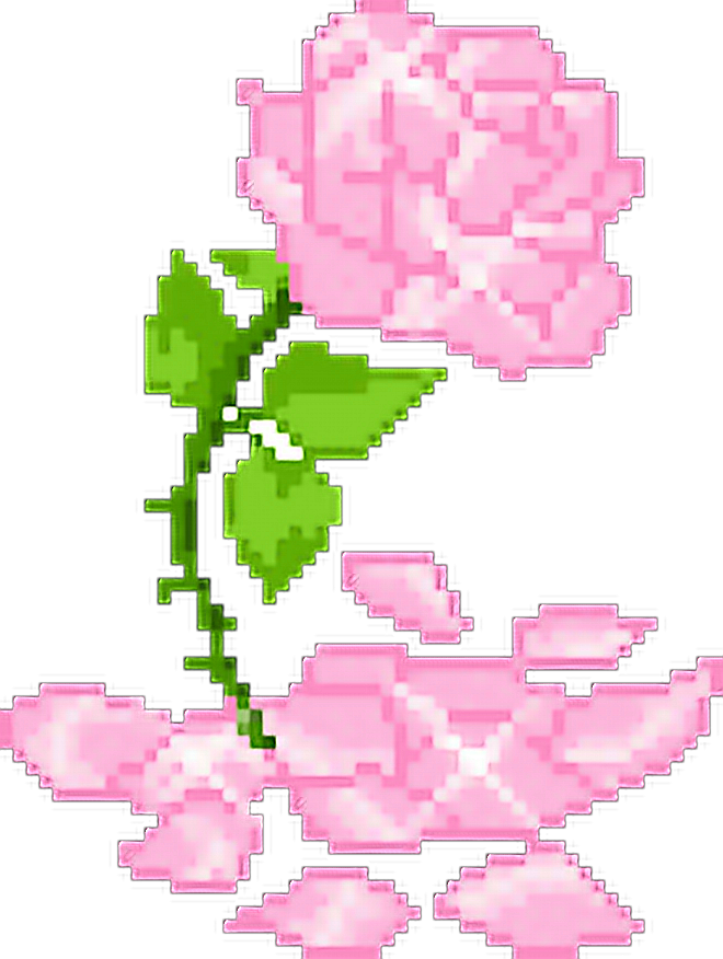 🌷🌸 • rose roses petals pink pixels pixel art pixelart...