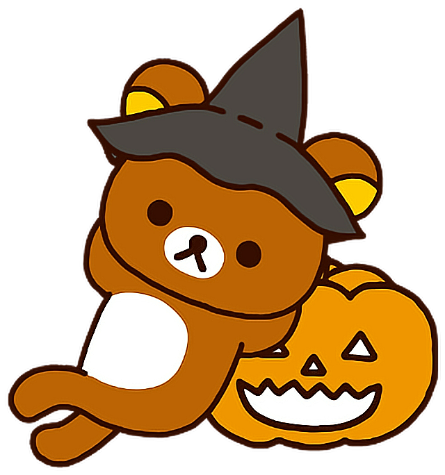 cute-rilakkuma-halloween-pumpkin-hat-sticker-by-teatea-221