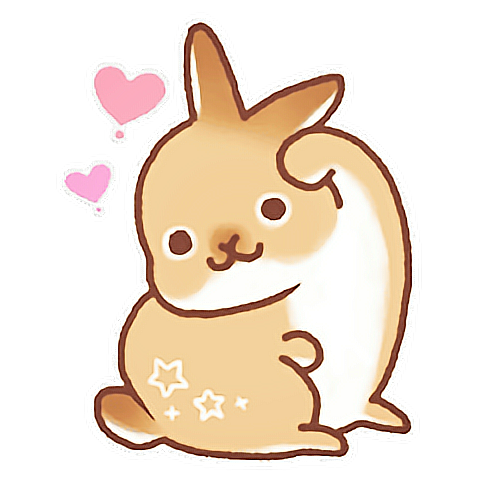 sticker trasparent kawaii bunny hearts cute remixit